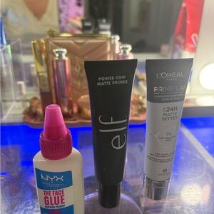 Makeup Primer ELF L’Oréal NYX Power Grip Matte The Face Glue Prime Lab Bundle 3